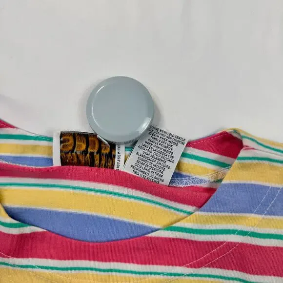 Jaclyn Smith Sport Multicolor Striped Tee Women’s Large 90s Skate Whimsy VTG - Picture 11 of 11